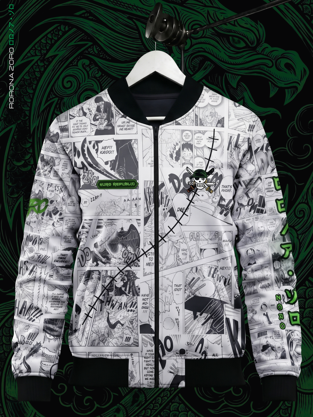 Roronoa Zoro Manga Bomber Jacket - Official One Piece Merch