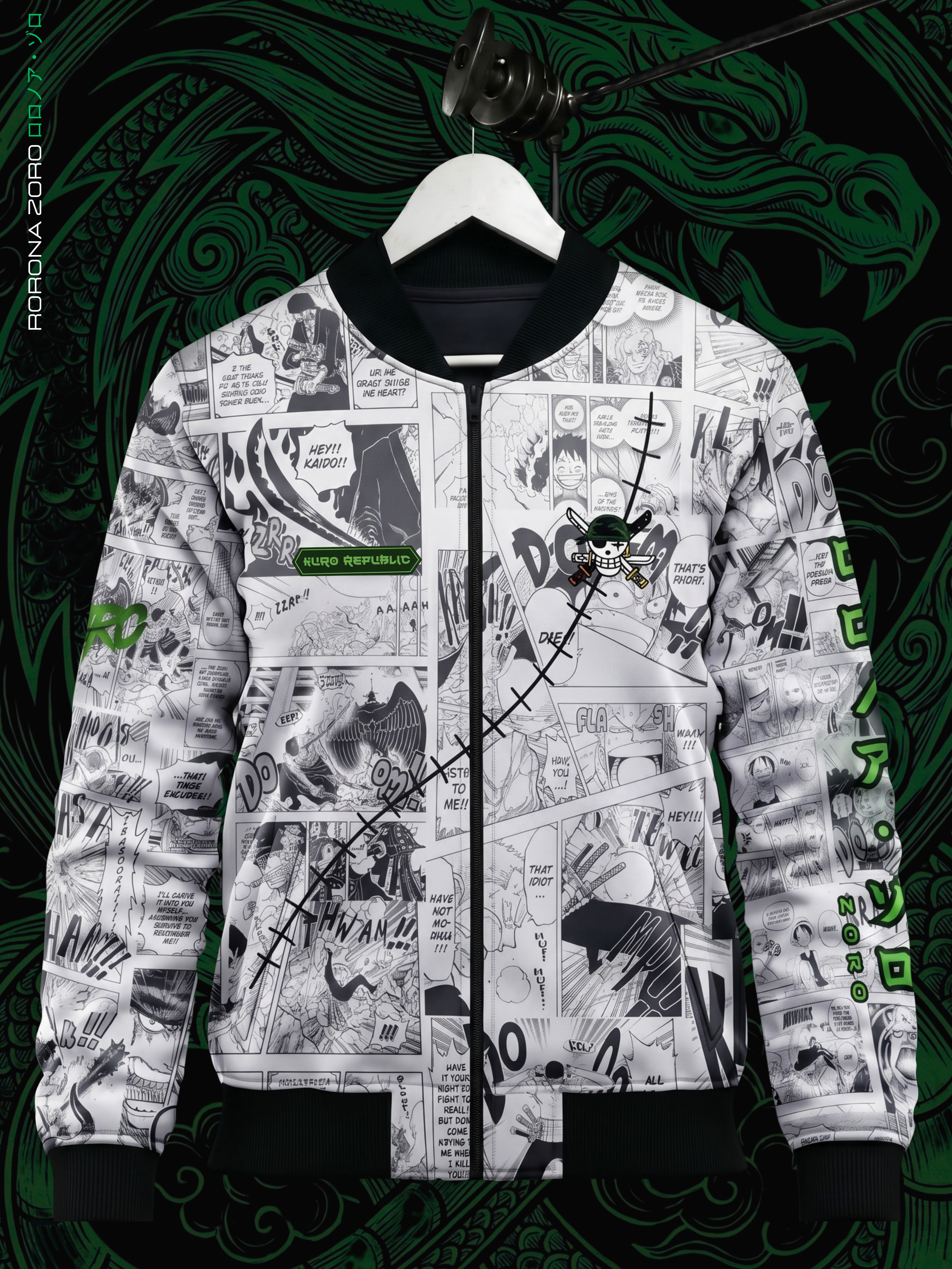 Roronoa Zoro Manga Bomber Jacket - Official One Piece Merch