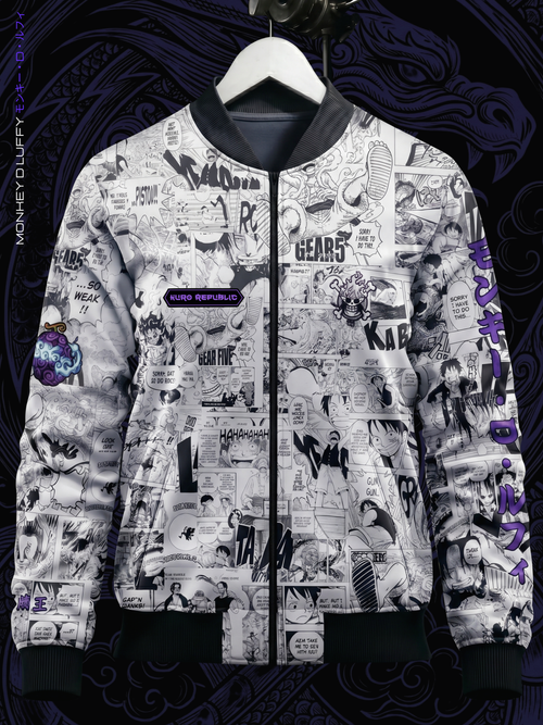 Monkey D. Luffy Gear 5 Manga Bomber Jacket | One Piece Drop 001
