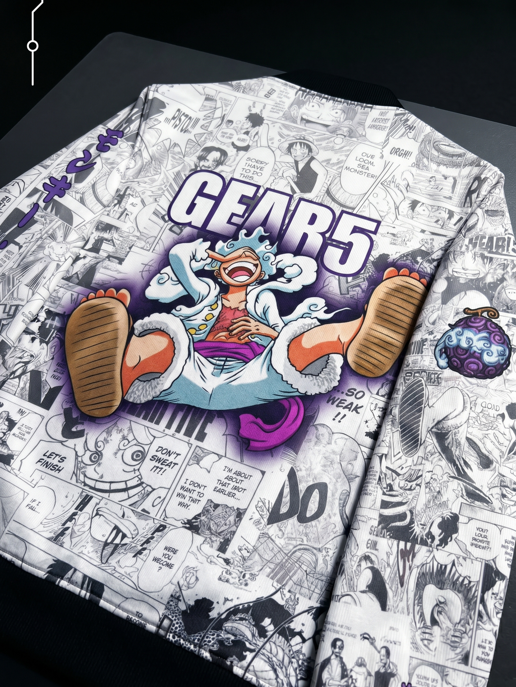 Luffy Gear 5 Manga Bomber Jacket - One Piece Merch for Fans
