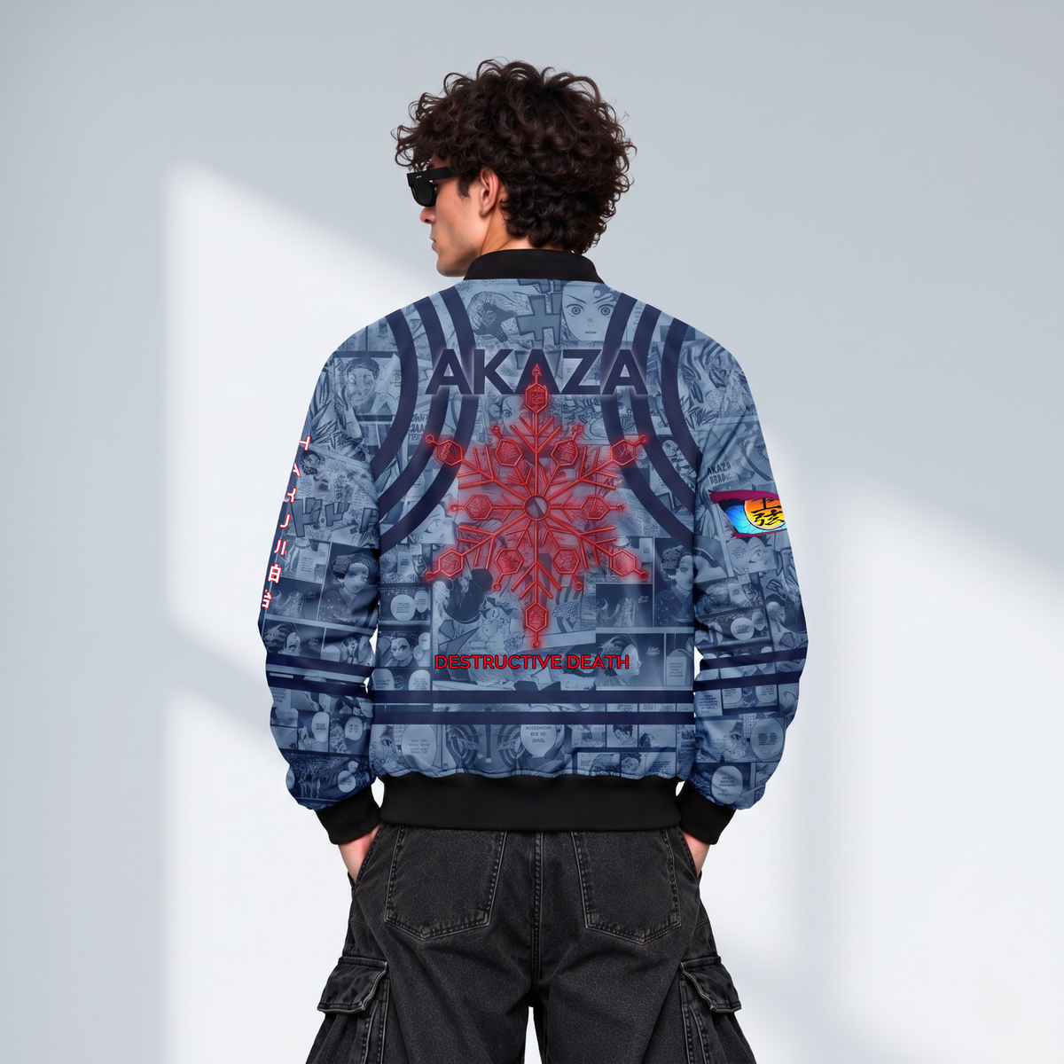 AKAZA | DEMON SLAYER | MANGA BOMBER JACKET