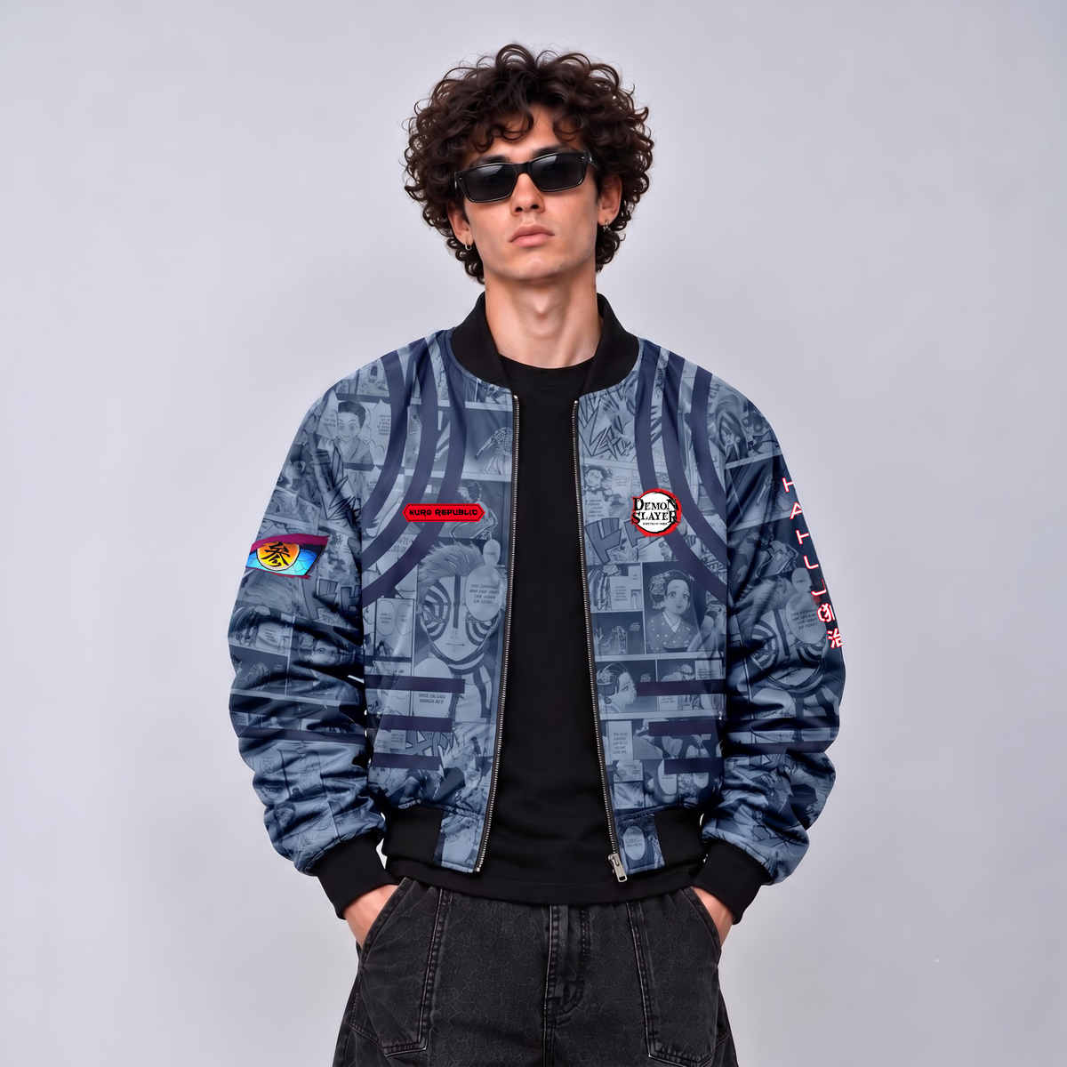 AKAZA | DEMON SLAYER | MANGA BOMBER JACKET