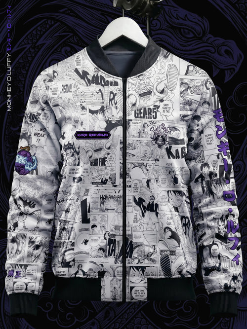 Luffy Gear 5 Manga Bomber Jacket | One Piece Drop - Kuro Republic