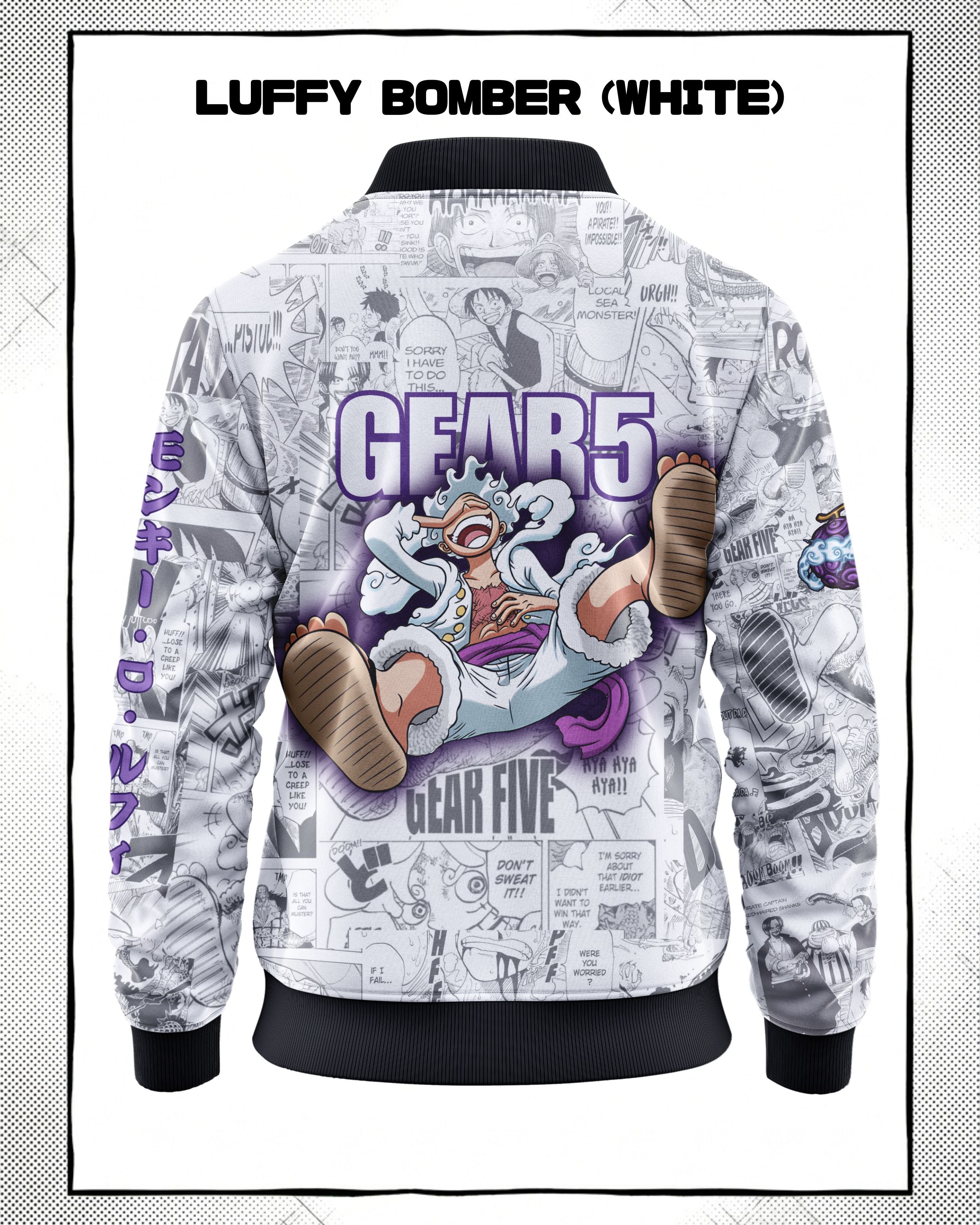 Monkey D. Luffy Gear 5 Manga Bomber Jacket | One Piece Drop 001 Kuro Republic
