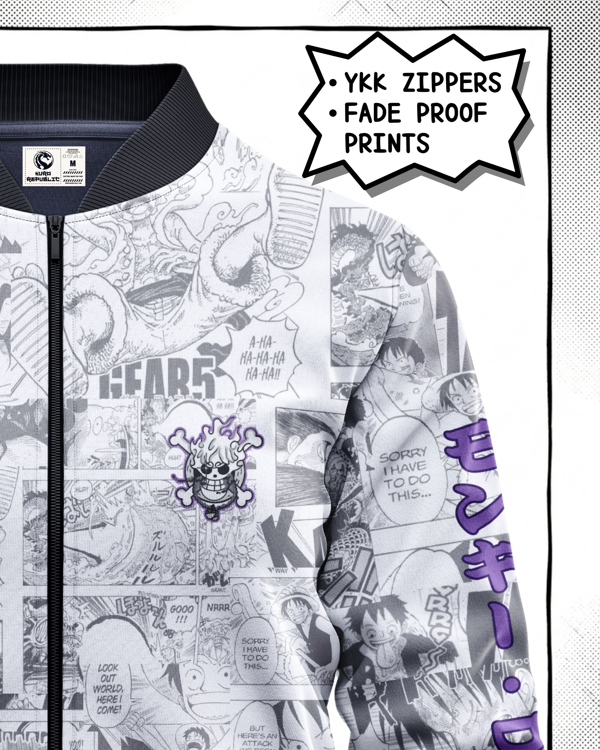 Monkey D. Luffy Gear 5 Manga Bomber Jacket | One Piece Drop 001 Kuro Republic