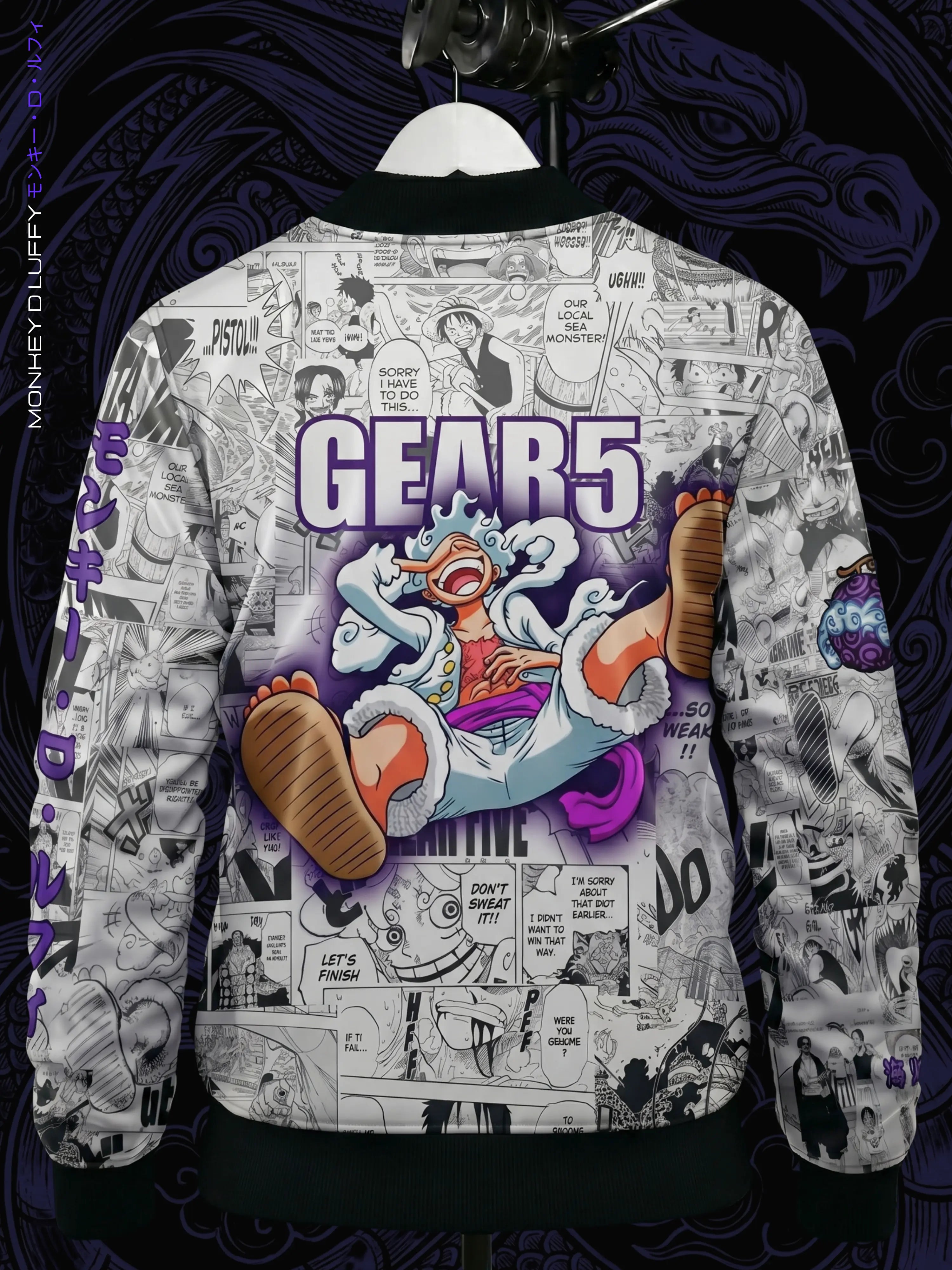 Luffy Gear 5 Manga Bomber Jacket | One Piece Drop - Kuro Republic