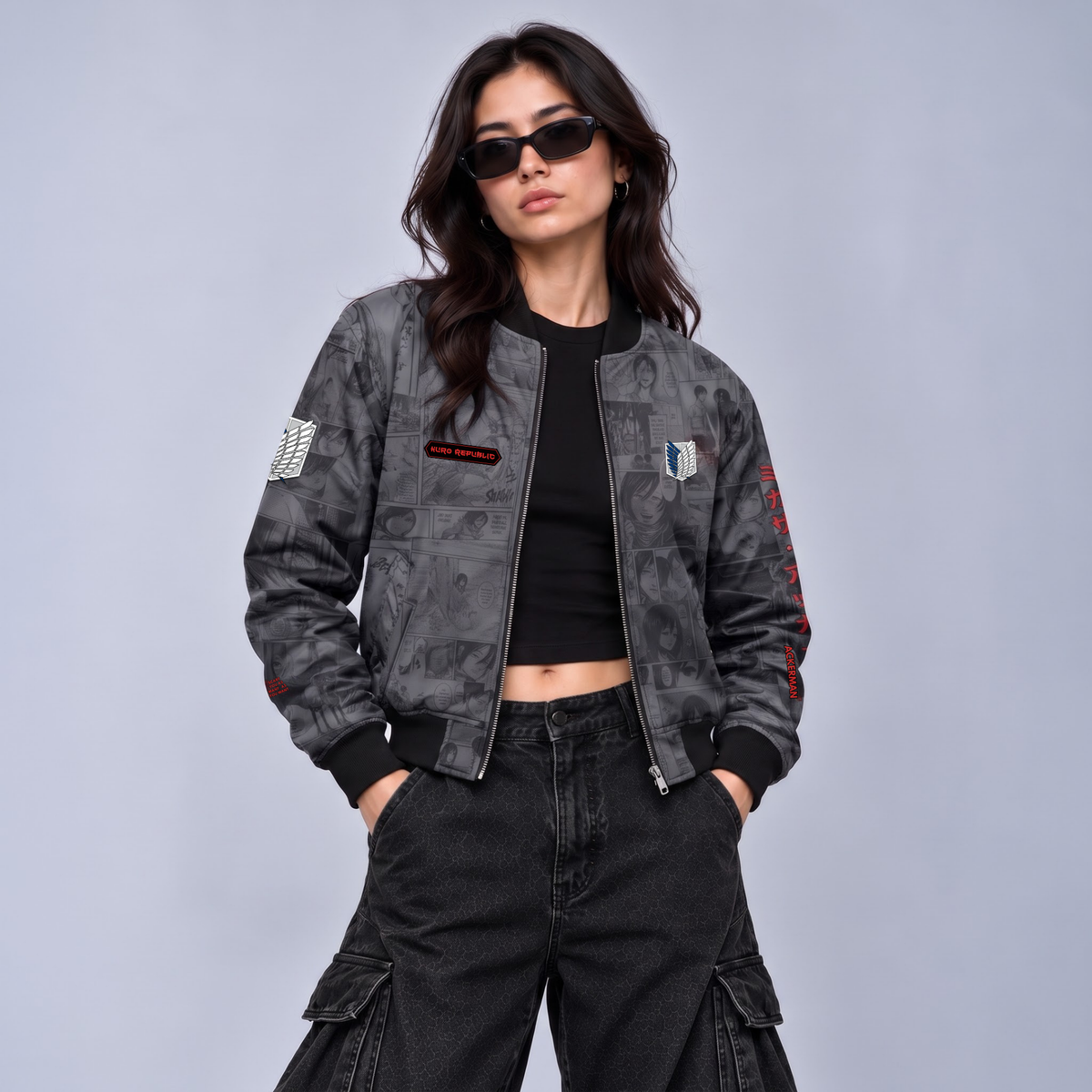 MIKASA | ATTACK ON TITAN | MANGA BOMBER JACKET