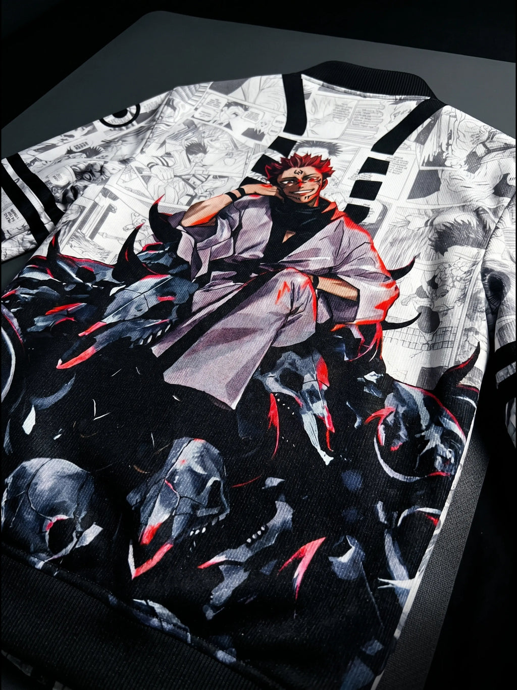 Ryomen Sukuna Manga Bomber Jacket | JJK Drop 001 Kuro Republic