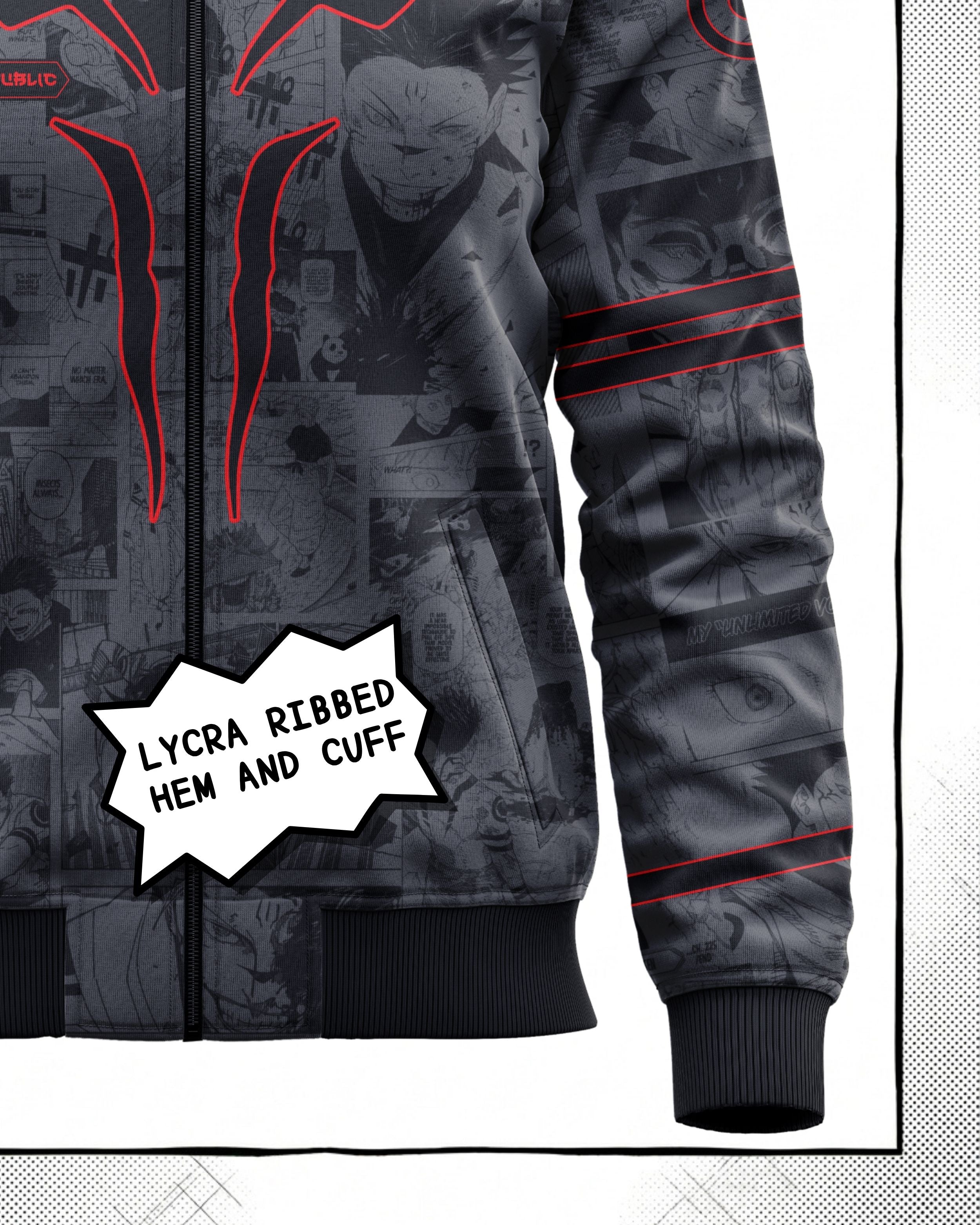 Ryomen Sukuna Manga Bomber Jacket gray varient | JJK Drop 001 Kuro Republic