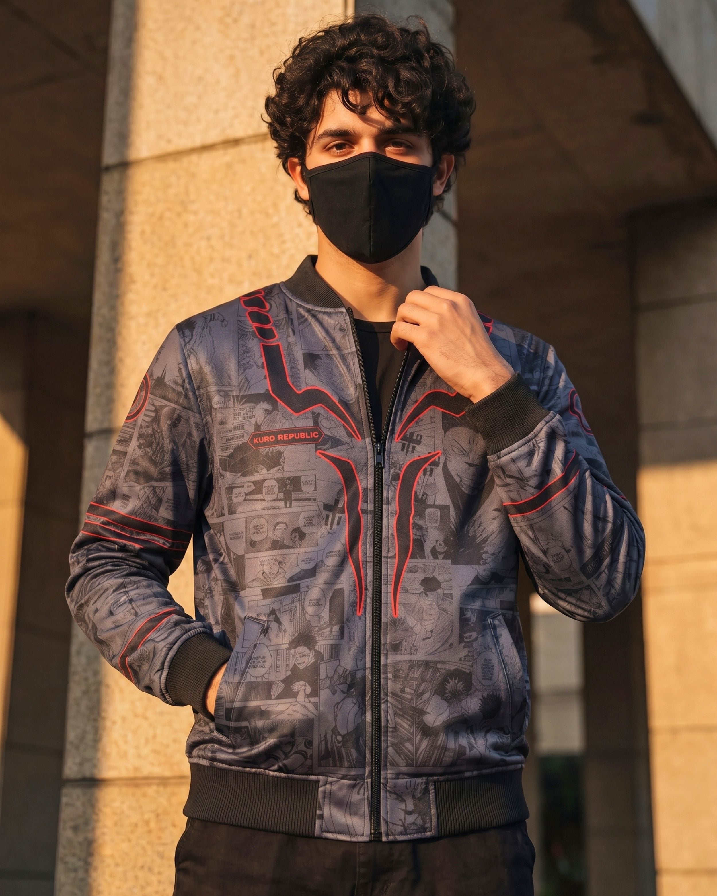Ryomen Sukuna Manga Bomber Jacket gray varient | JJK Drop 001 Kuro Republic