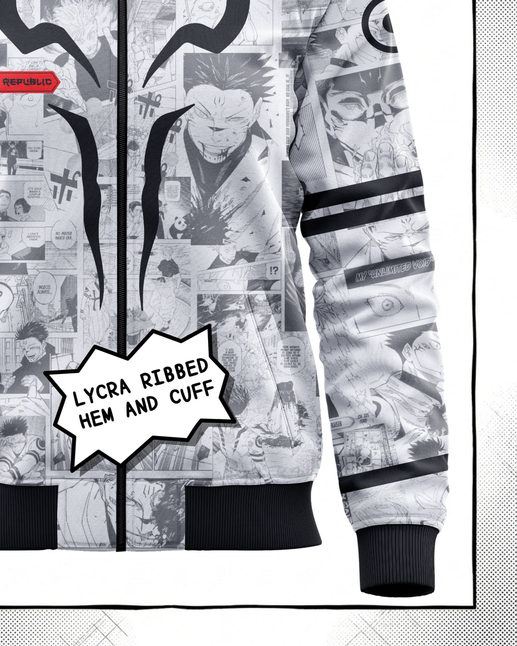 Ryomen Sukuna Manga Bomber Jacket | JJK Drop 001 Kuro Republic