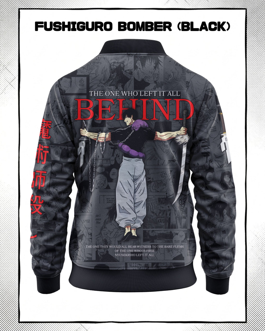 Toji Fushiguro Manga Bomber Jacket | JJK Drop 001 Kuro Republic