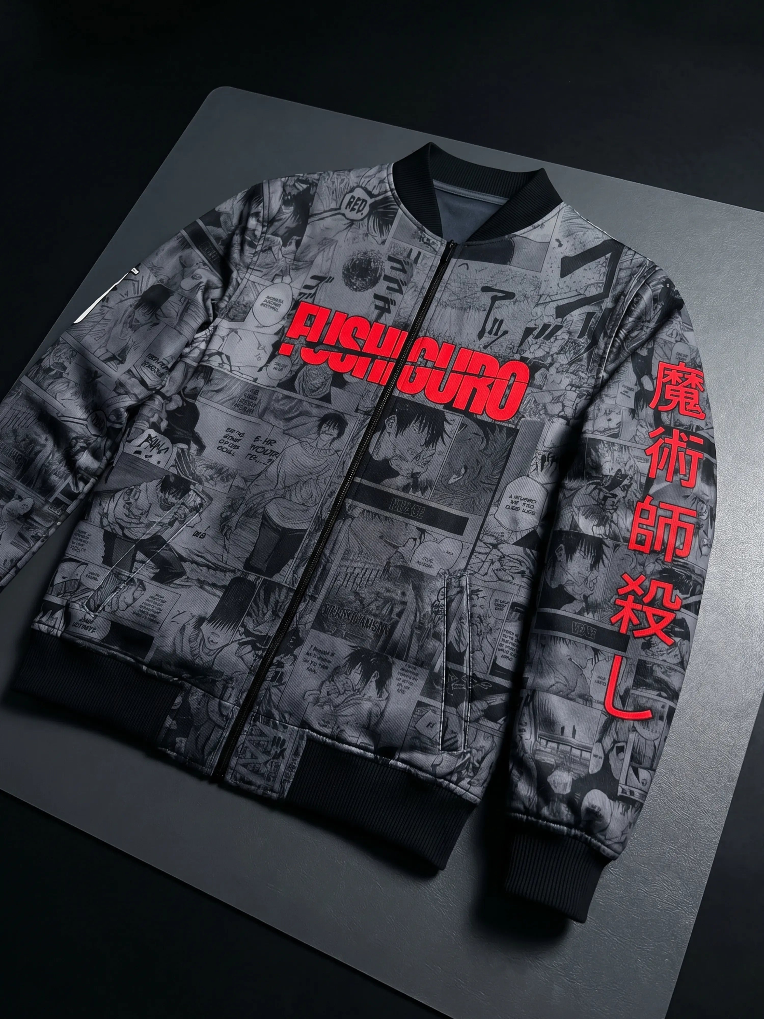 Toji Fushiguro Manga Bomber Jacket | JJK Drop - Kuro Republic