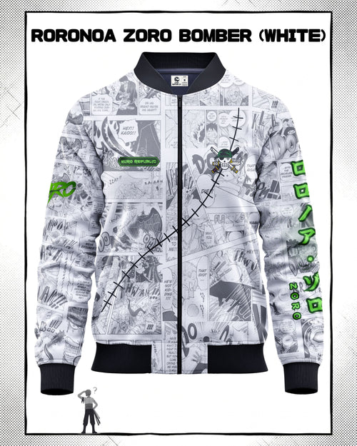 Roronoa Zoro Manga Bomber Jacket | One Piece Drop 001 Kuro Republic