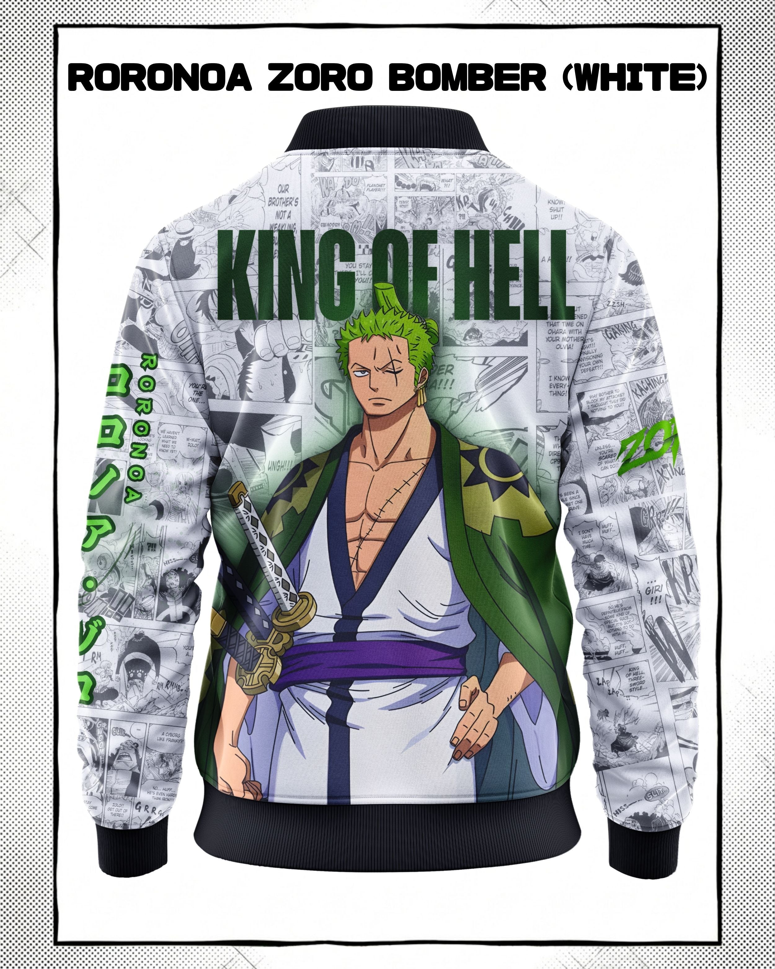 Roronoa Zoro Manga Bomber Jacket | One Piece Drop 001 Kuro Republic