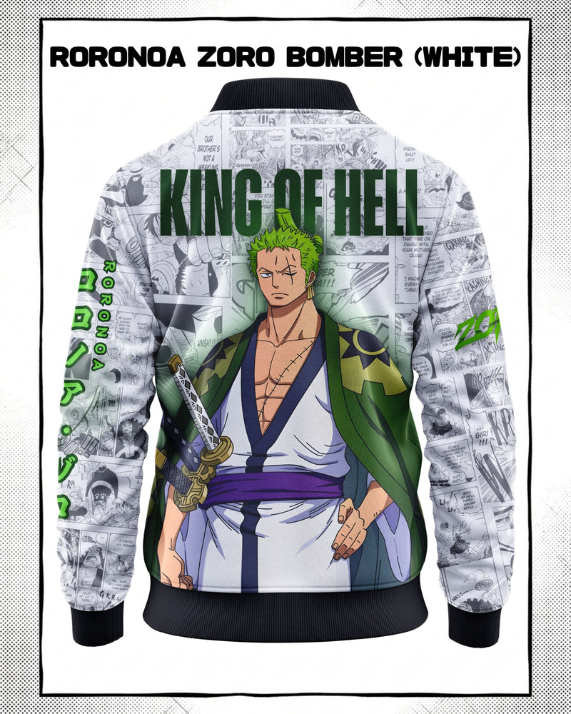 Roronoa Zoro Manga Bomber Jacket | One Piece Drop 001 Kuro Republic