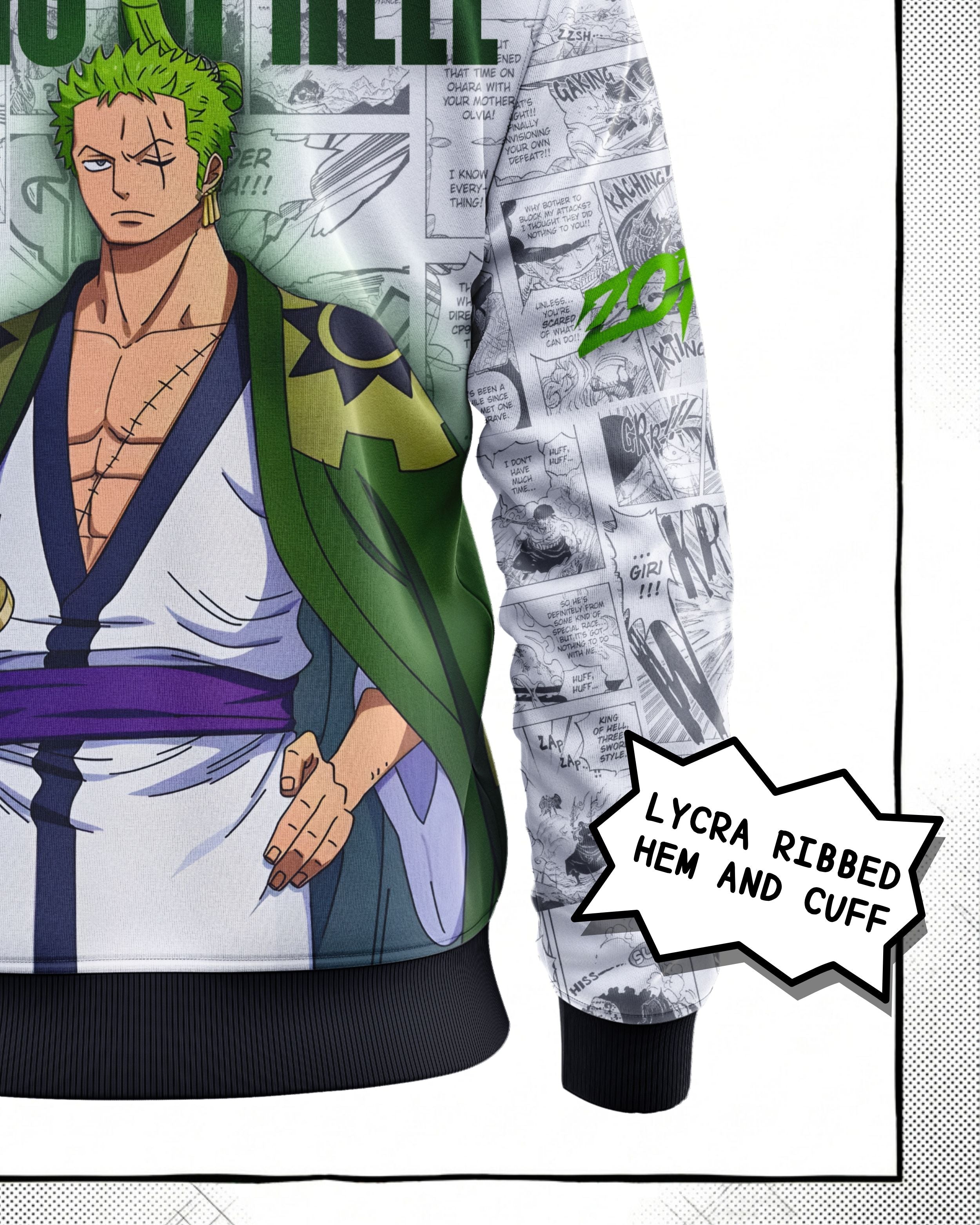 Roronoa Zoro Manga Bomber Jacket | One Piece Drop 001 Kuro Republic
