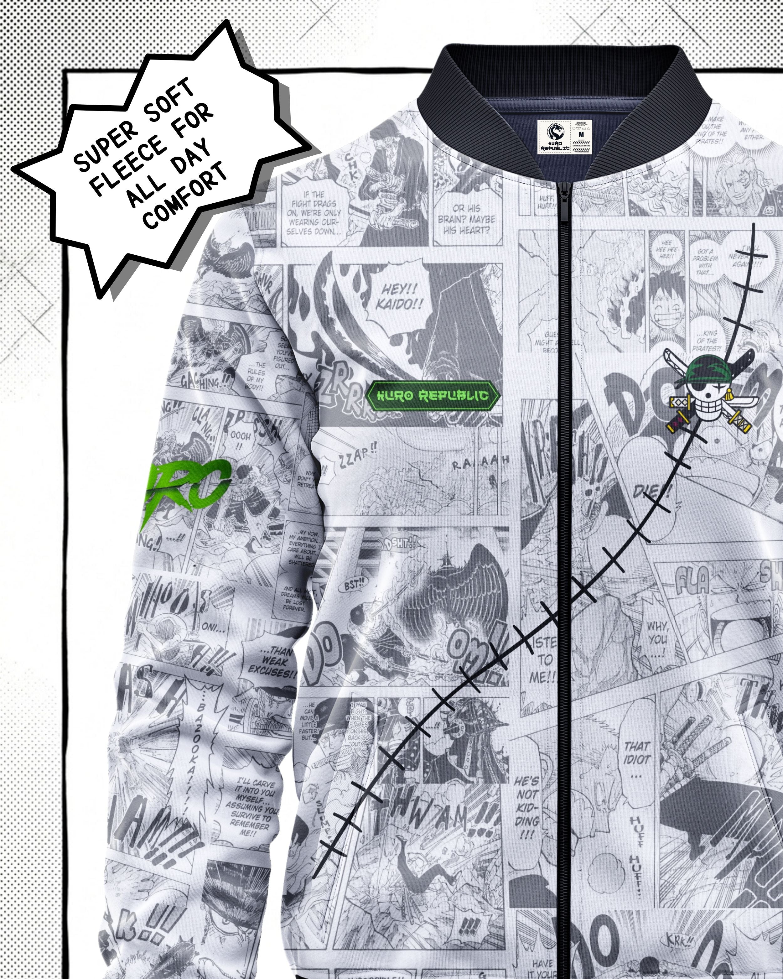 Roronoa Zoro Manga Bomber Jacket | One Piece Drop 001 Kuro Republic