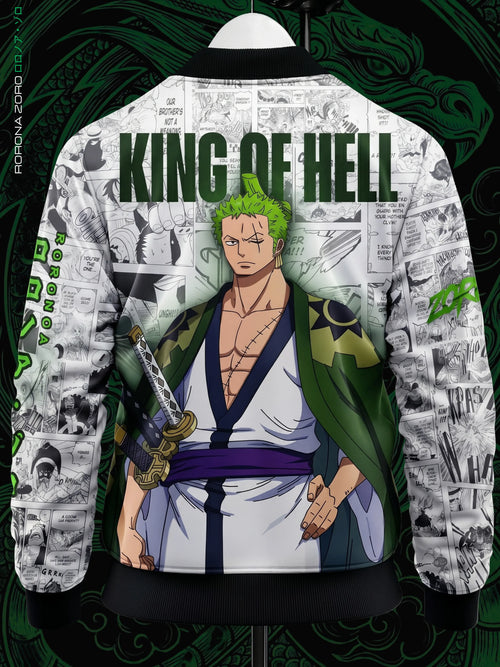 Roronoa Zoro Manga Bomber Jacket | One Piece Anime Jacket India | Kuro Republic - Kuro Republic