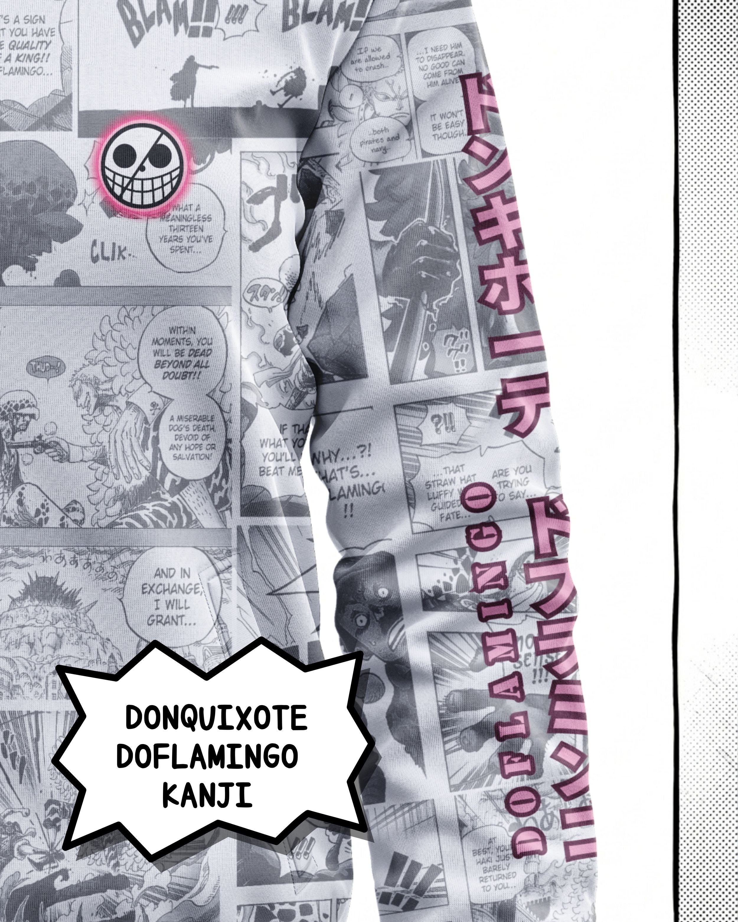 Donquixote Doflamingo Manga Bomber Jacket | One Piece Drop 001 Kuro Republic