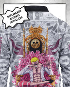 Donquixote Doflamingo Manga Bomber Jacket | One Piece Drop 001 Kuro Republic