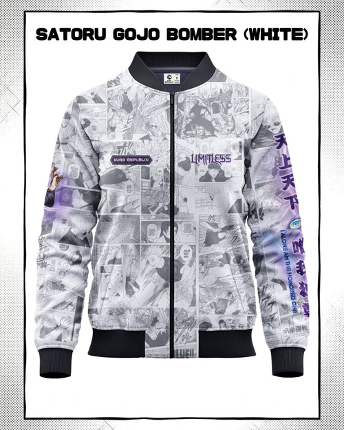 Satoru Gojo Manga Bomber Jacket | JJK Drop 001 Kuro Republic