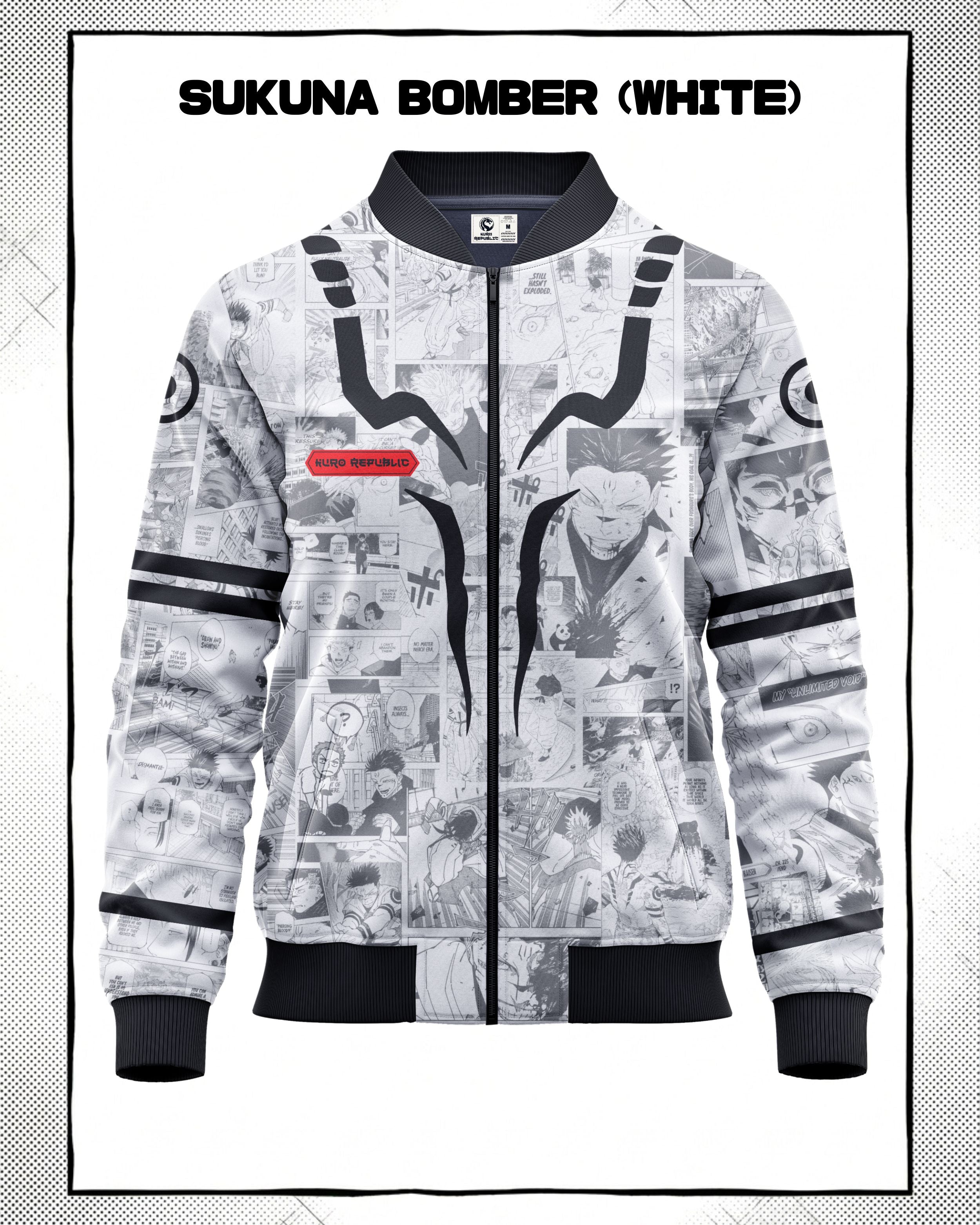 Ryomen Sukuna Manga Bomber Jacket | JJK Drop 001 Kuro Republic