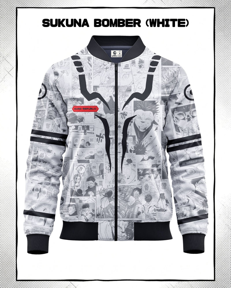 Ryomen Sukuna Manga Bomber Jacket | JJK Drop 001 Kuro Republic