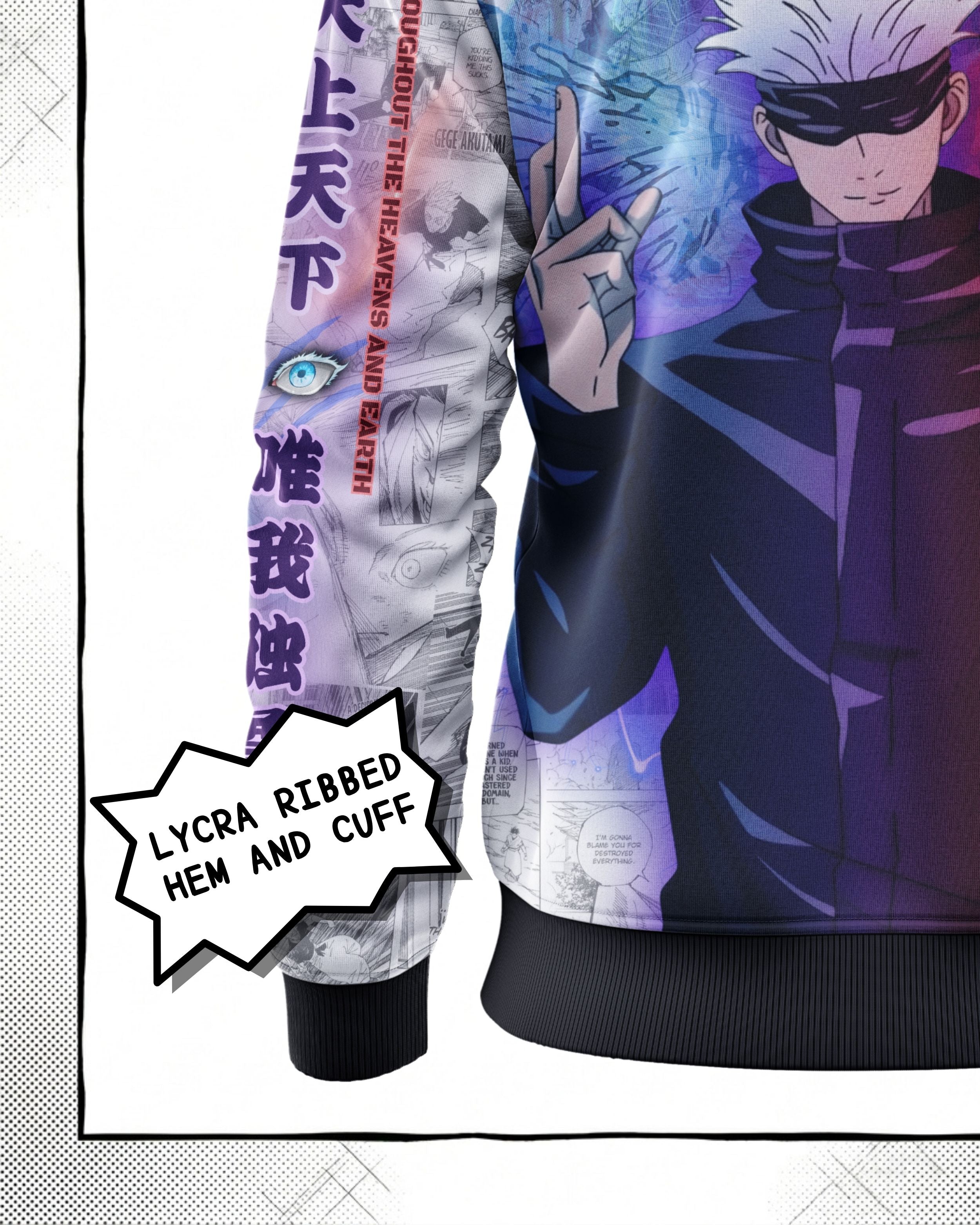 Satoru Gojo Manga Bomber Jacket | JJK Drop 001 Kuro Republic