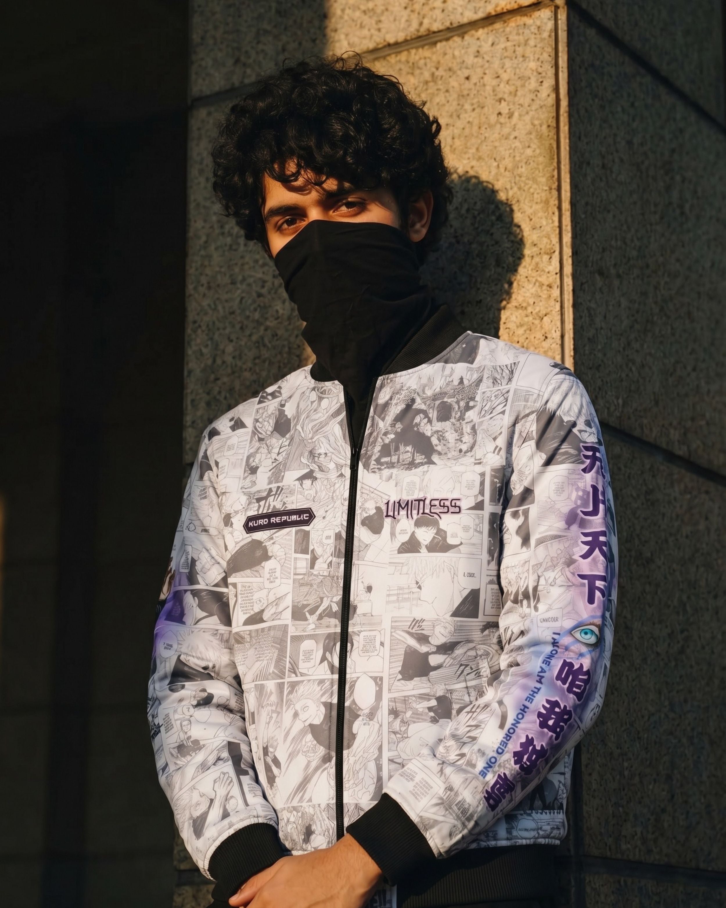 Satoru Gojo Manga Bomber Jacket | JJK Drop 001 Kuro Republic