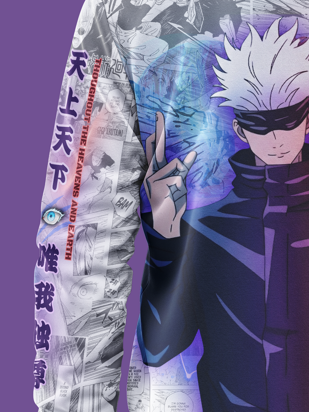 Satoru Gojo Manga Bomber Jacket | JJK Drop - Kuro Republic