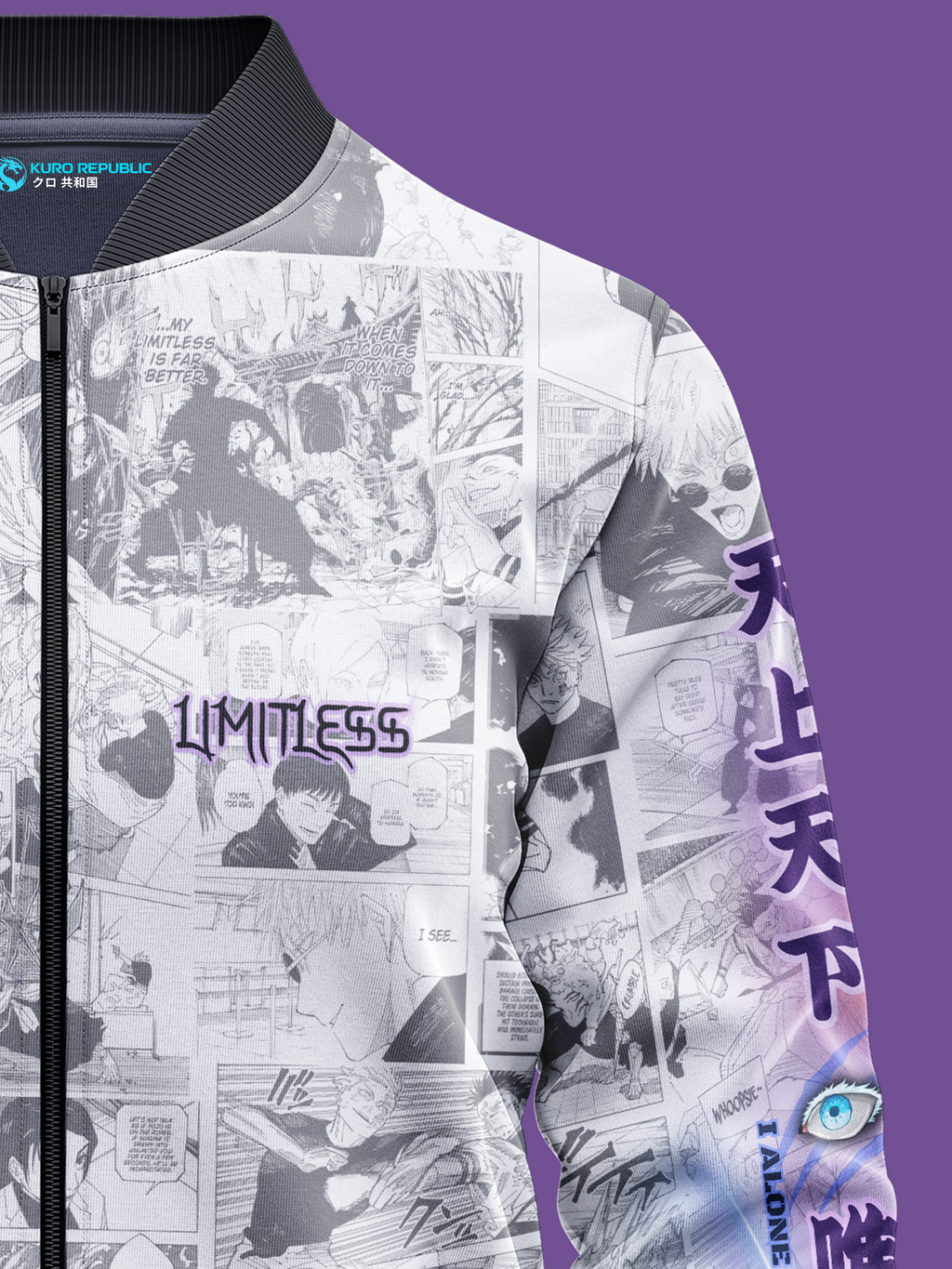 Satoru Gojo Manga Bomber Jacket | JJK Drop - Kuro Republic