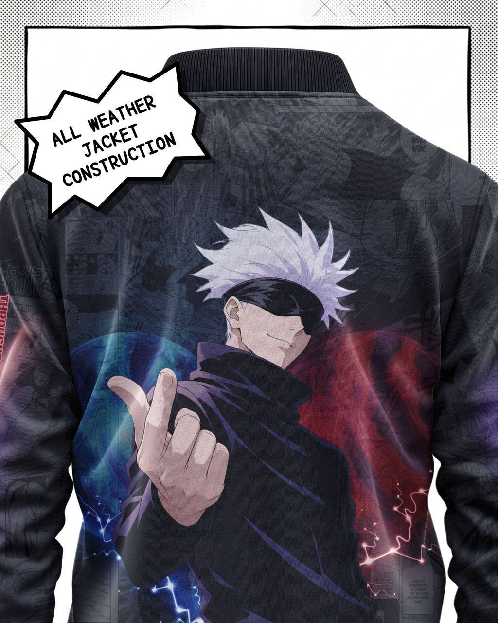 Satoru Gojo Manga Bomber Jacket Gray Variant | JJK Drop 001 Single Kuro Republic