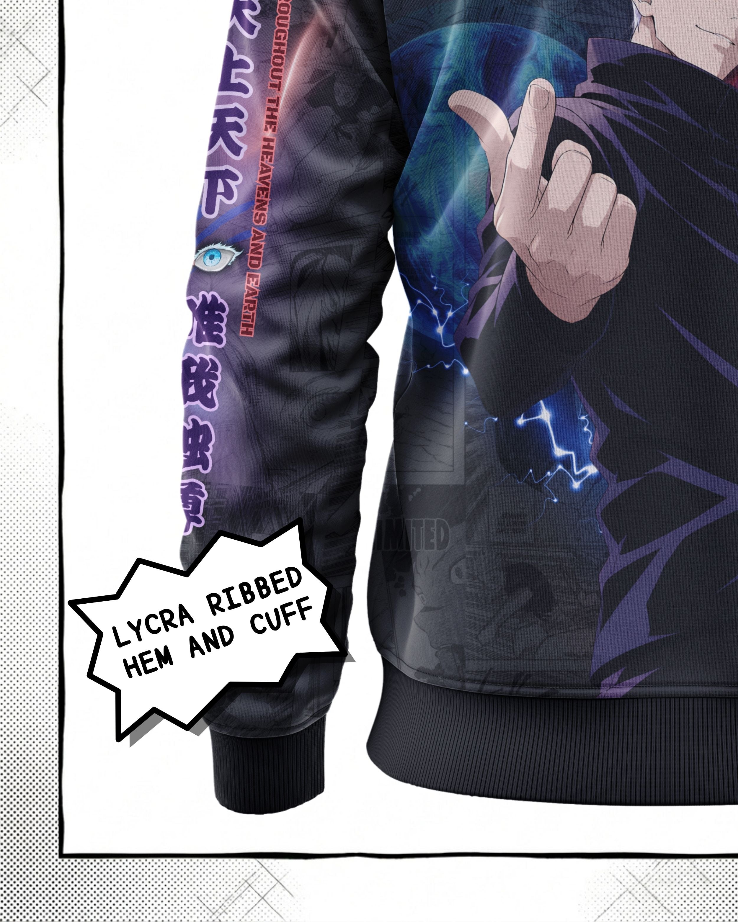 Satoru Gojo Manga Bomber Jacket Gray Variant | JJK Drop 001 Single Kuro Republic