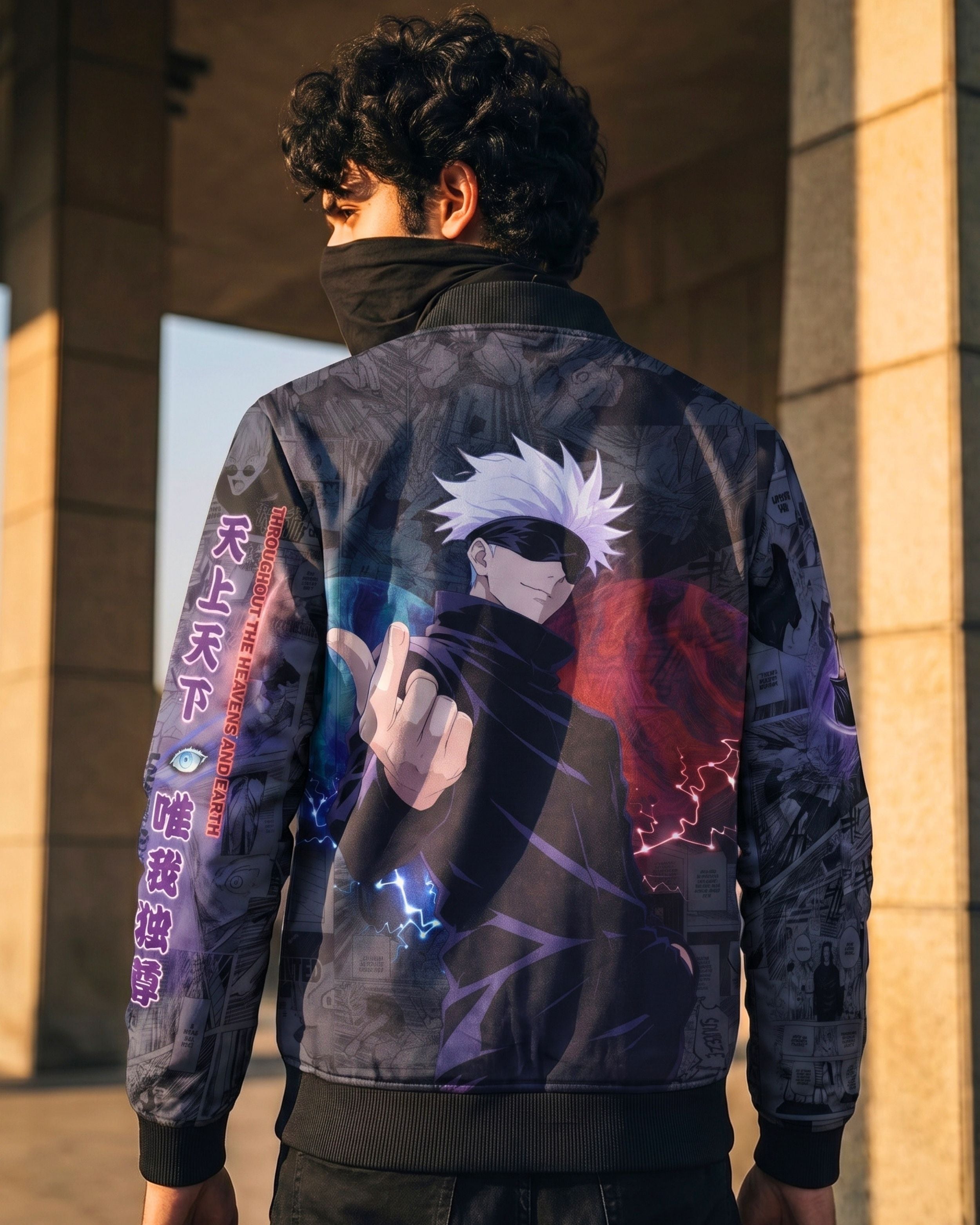 Satoru Gojo Manga Bomber Jacket Gray Variant | JJK Drop 001 Single Kuro Republic