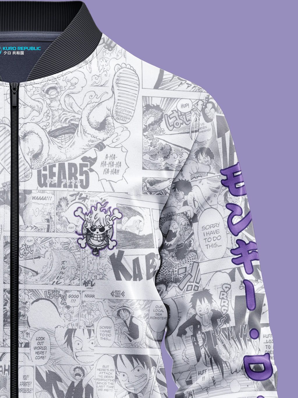 gear 5 jacket Luffy Gear 5 Manga Bomber Jacket