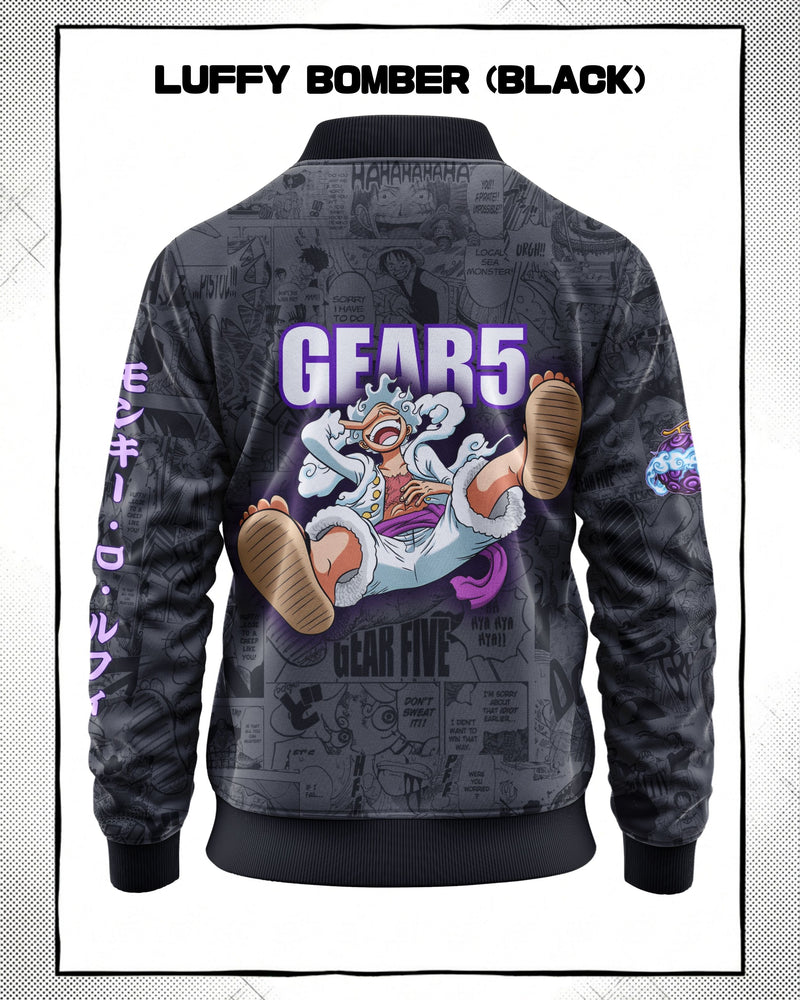 Monkey D. Luffy Gear 5 Manga Bomber Jacket  gray variant | One Piece Drop 001 Kuro Republic