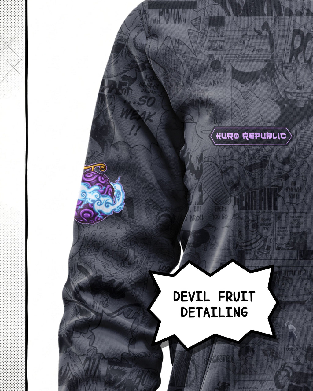 Monkey D. Luffy Gear 5 Manga Bomber Jacket  gray variant | One Piece Drop 001 Kuro Republic