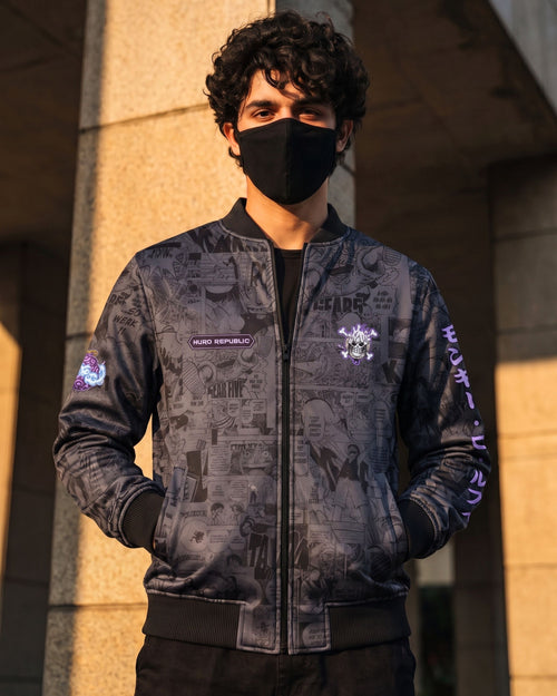 Monkey D. Luffy Gear 5 Manga Bomber Jacket  gray variant | One Piece Drop 001 Kuro Republic