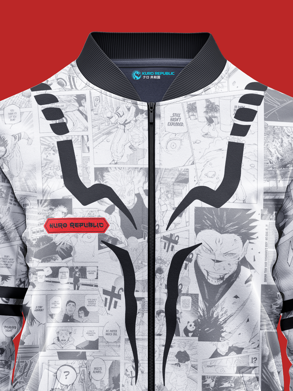 Ryomen Sukuna Manga Bomber Jacket | JJK Drop - Kuro Republic