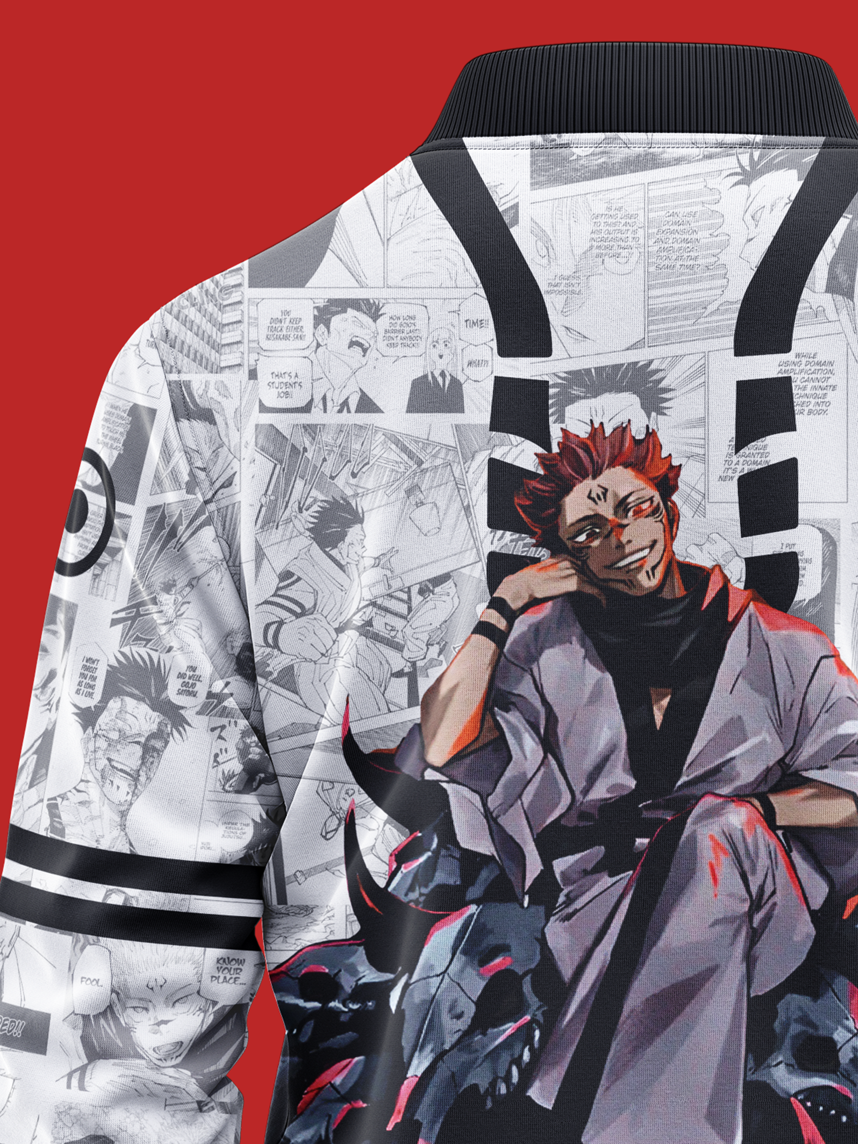 Ryomen Sukuna Manga Bomber Jacket | JJK Drop - Kuro Republic